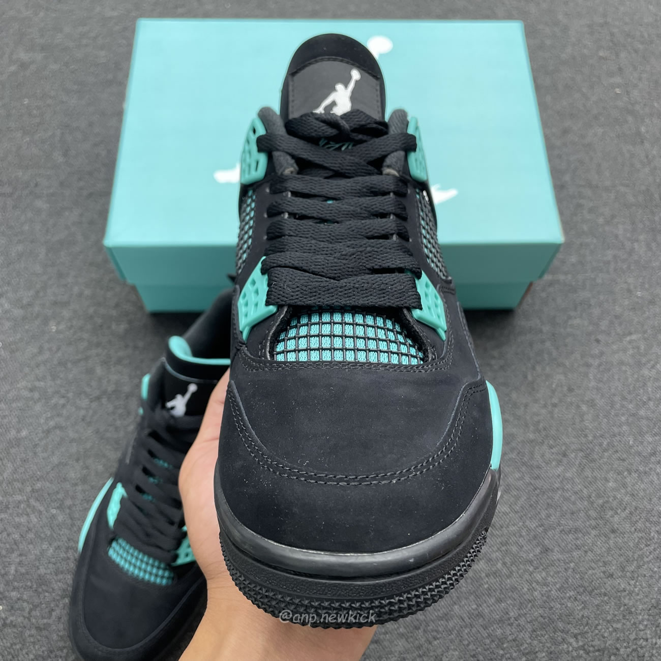 Air Jordan 4 Retro Tiffany Black Green (6) - newkick.app